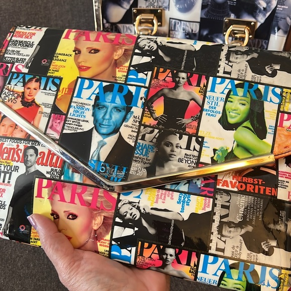 Magazine Envelope Clutch/Shoulder bag  with Black and White/ Color Graphics - Picture 11 of 11